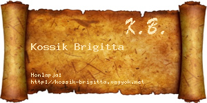 Kossik Brigitta névjegykártya